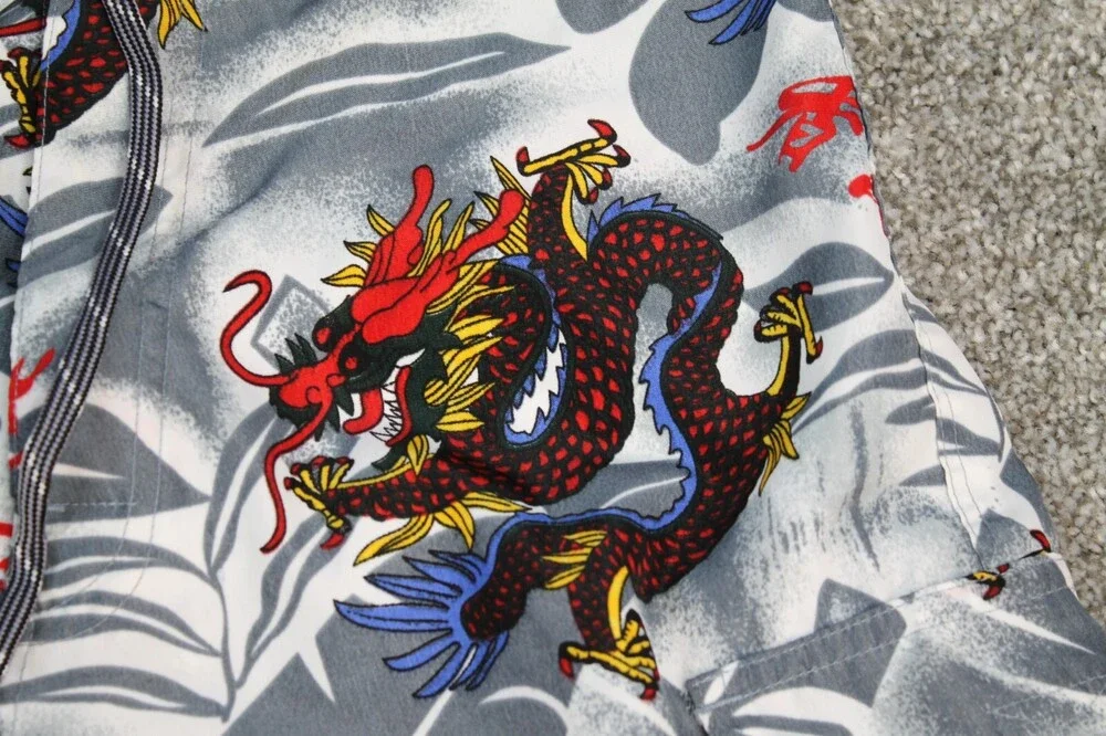 Chinese Dragon Boardshorts Men Medium Asian Lucky Fortune Surf Swim Trunks